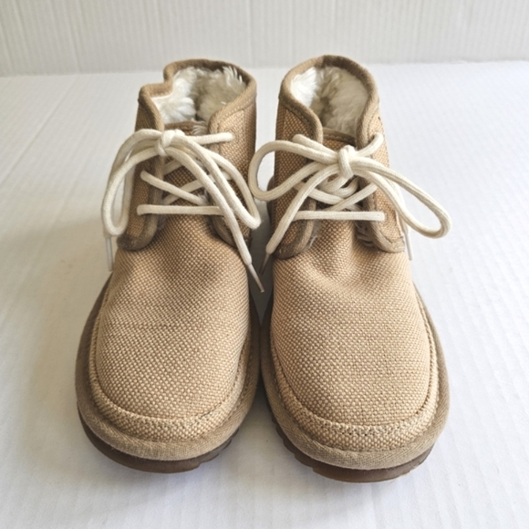 UGG Neumel boots size 5 natural hemp woven lace up plush lined - Picture 2 of 14
